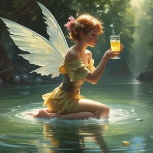 Ethereal Fairy Art Print - Yellow and Green